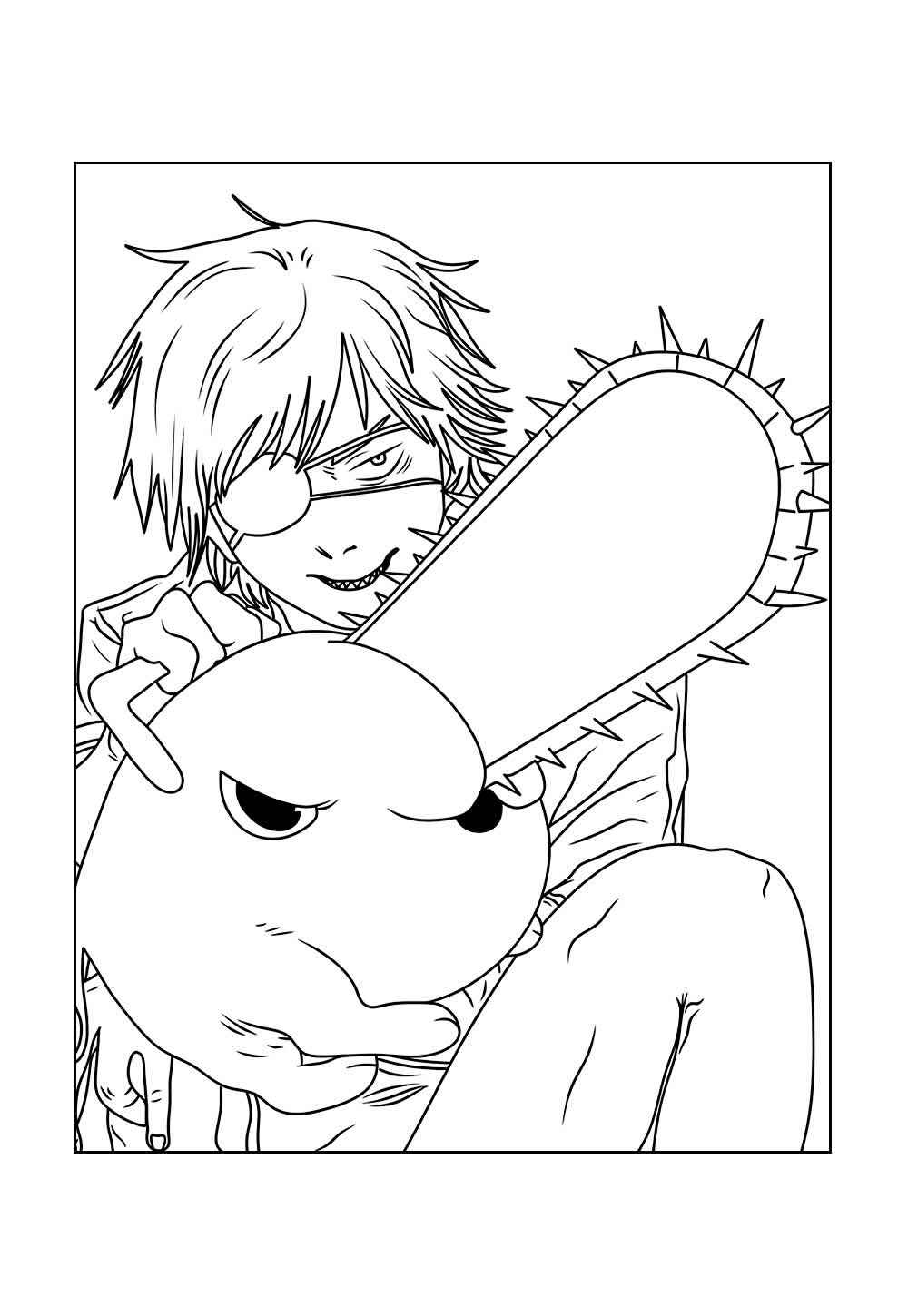 Desenho de Chainsaw Man Desenho Colorir Imprimir 25