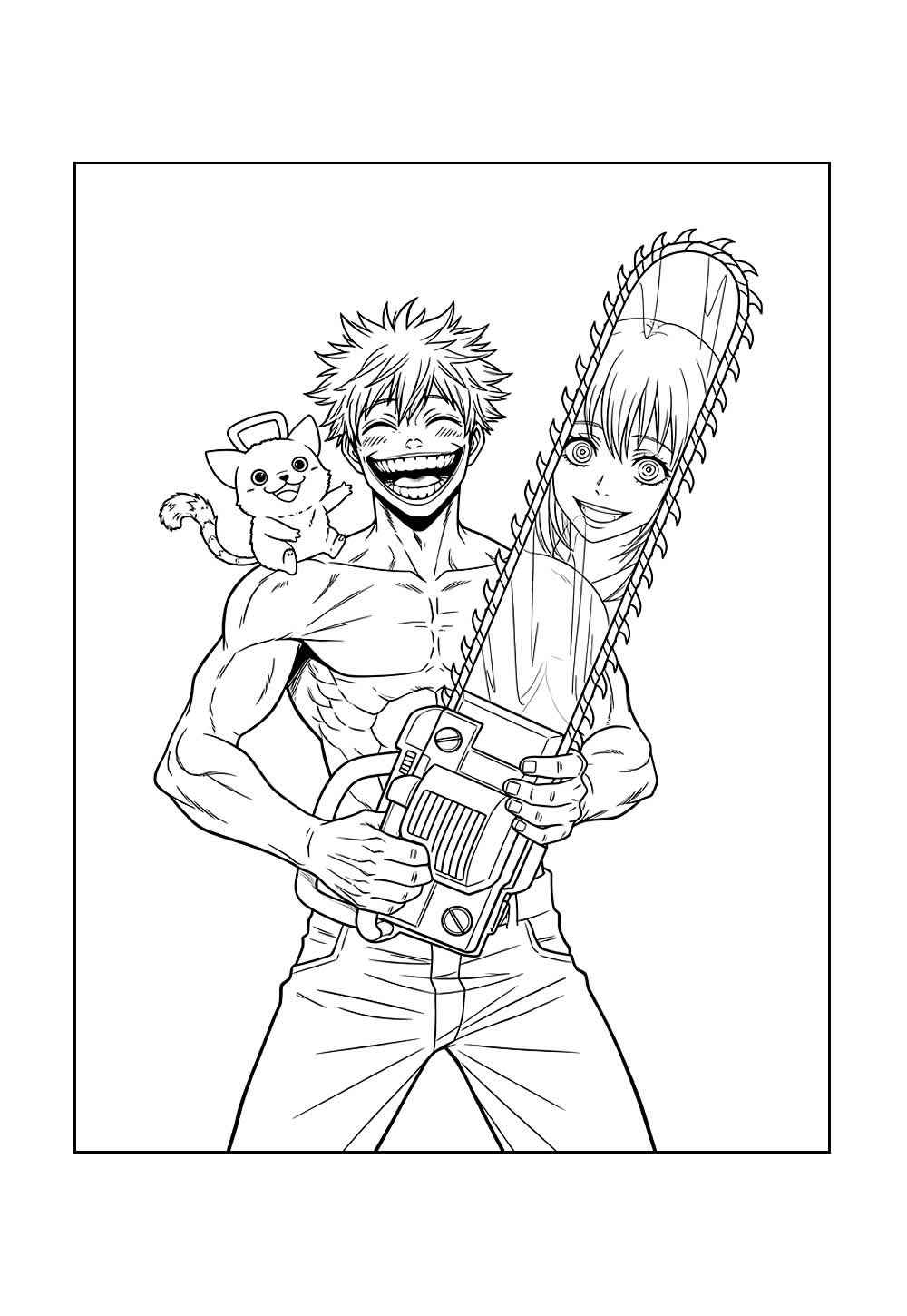 Desenho de Chainsaw Man Desenho Colorir Imprimir 26
