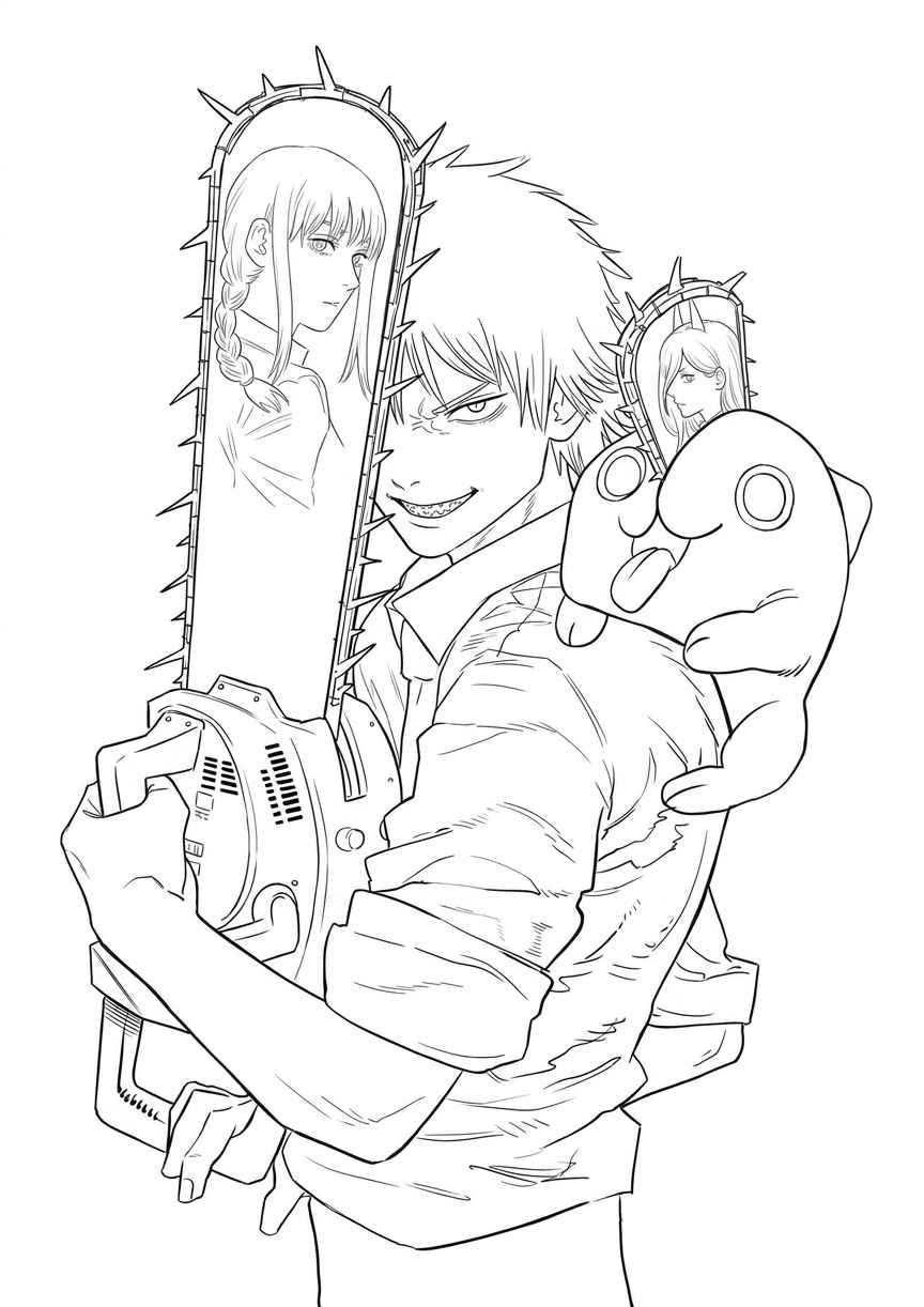 Desenho de Chainsaw Man Desenho Colorir Imprimir 28