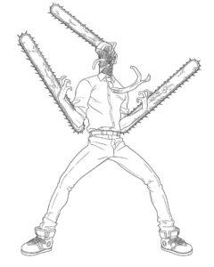 Desenho de Chainsaw Man Desenho Colorir Imprimir 29