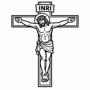 Desenho de Crucifixo Desenho Colorir Imprimir 1