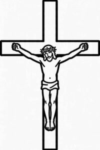 Desenho de Crucifixo Desenho Colorir Imprimir 3