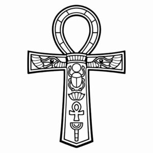 Desenho de Cruz Ansata Desenho Colorir Imprimir 1