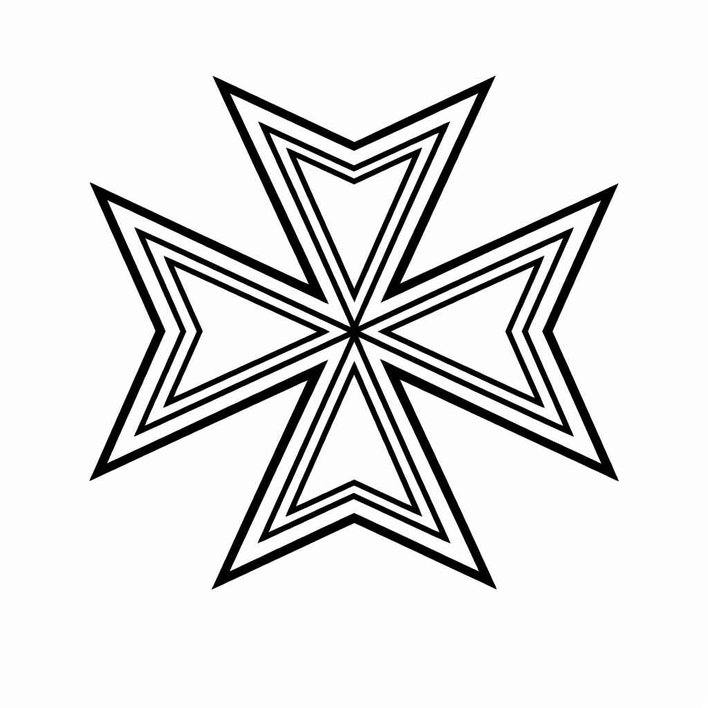 Desenho de Cruz De Malta Desenho Colorir Imprimir 1