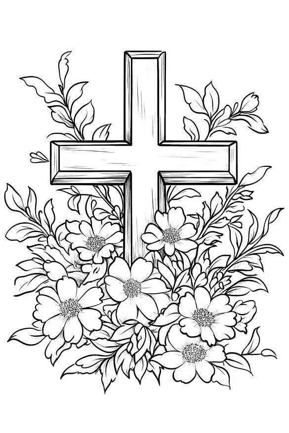 Desenho de Cruz Desenho Colorir Imprimir 03