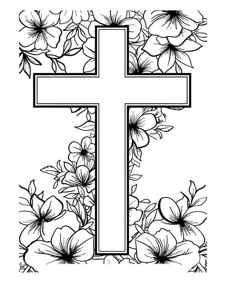 Desenho de Cruz Desenho Colorir Imprimir 04