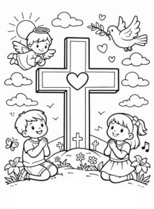 Desenho de Cruz Desenho Colorir Imprimir 05