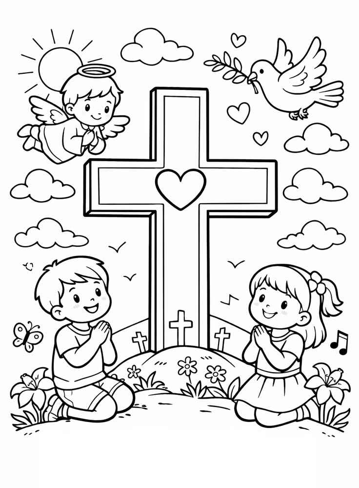 Desenho de Cruz Desenho Colorir Imprimir 05