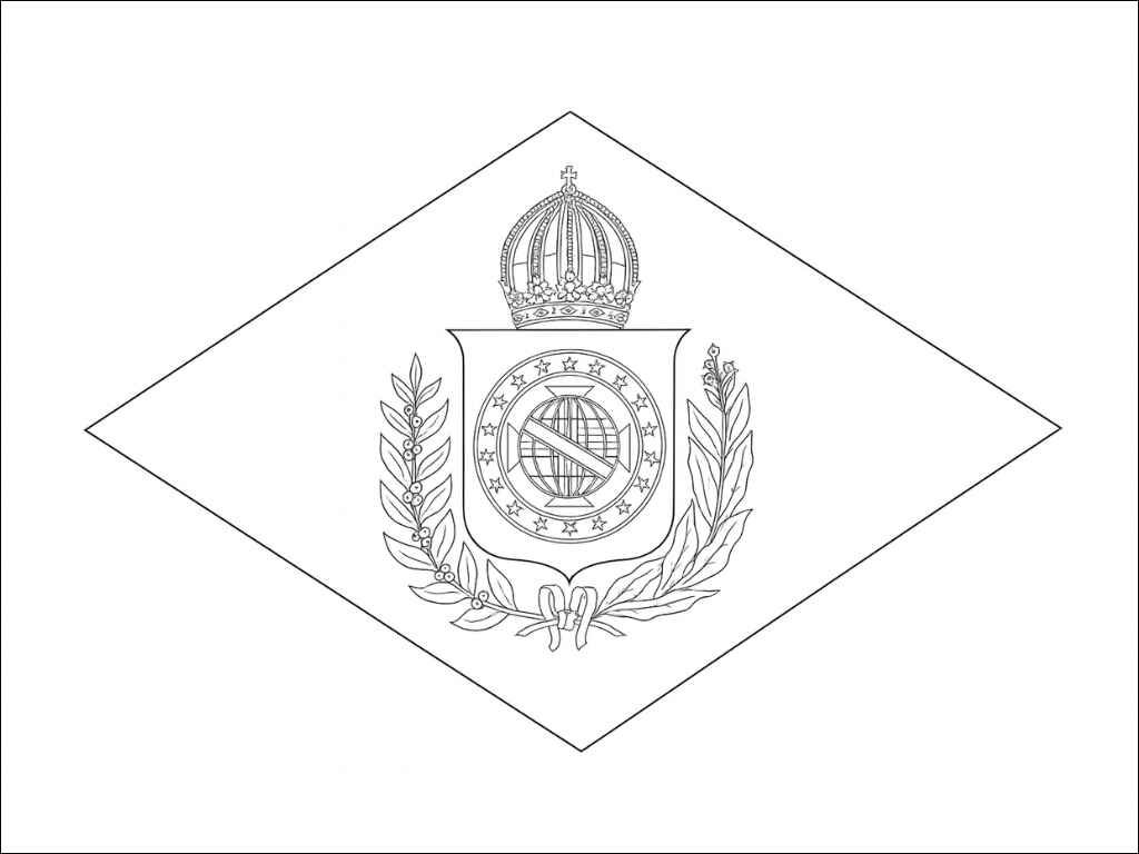 Desenho de Bandeiras Do Brasil Desenho Colorir Imprimir 01