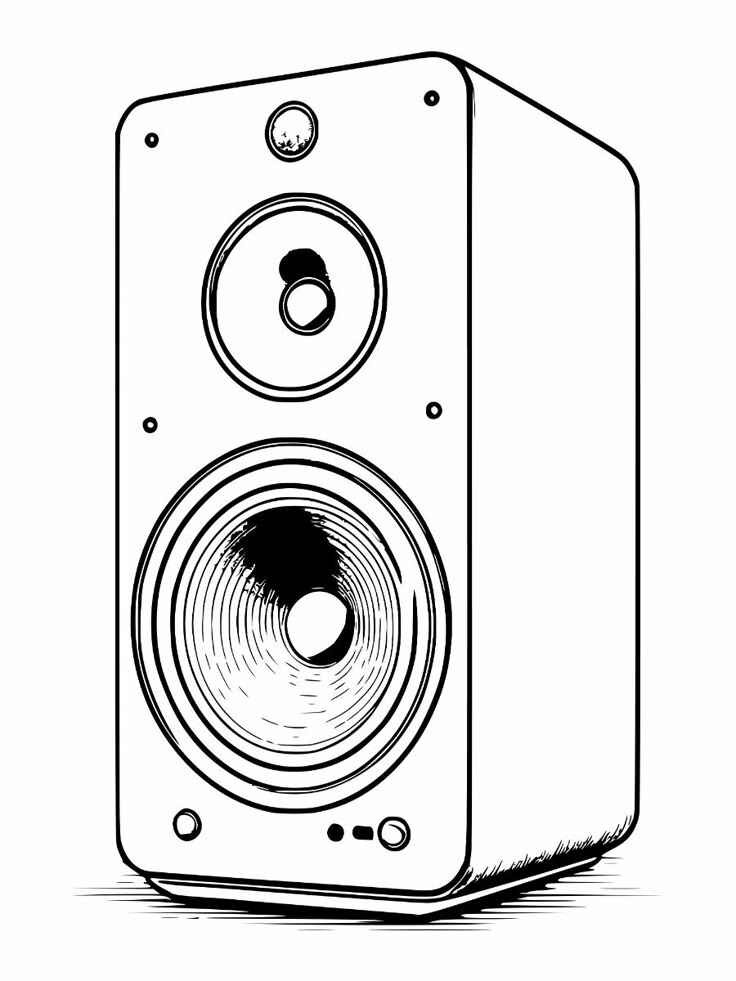Desenho de Caixa De Som Para Colorir Imprimir