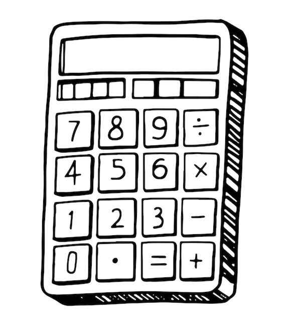 Desenho de Calculadora Para Colorir Imprimir
