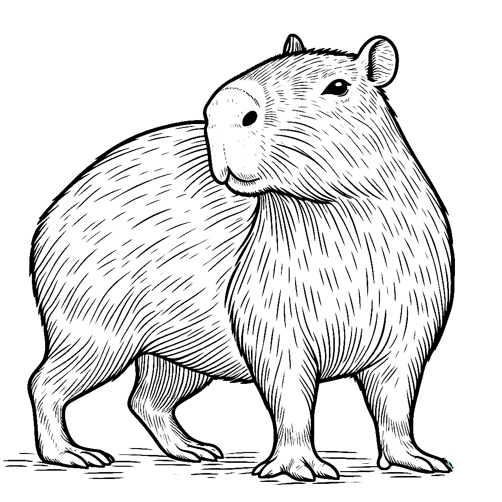 Desenho de Capivara Desenho Colorir Imprimir 020