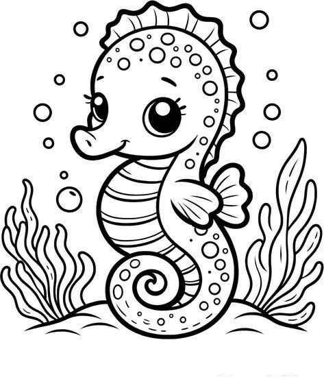 Desenho de Cavalo Marinho Desenho Colorir Imprimir 11