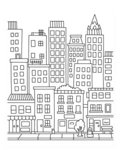 Desenho de Cidade Desenho Colorir Imprimir 01