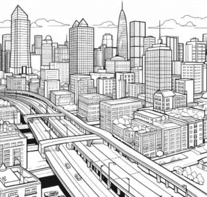 Desenho de Cidade Desenho Colorir Imprimir 02