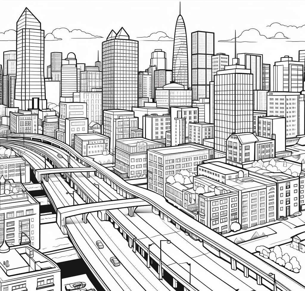Desenho de Cidade Desenho Colorir Imprimir 02