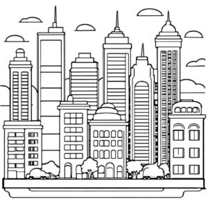 Desenho de Cidade Desenho Colorir Imprimir 04