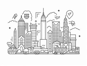 Desenho de Cidade Desenho Colorir Imprimir 06
