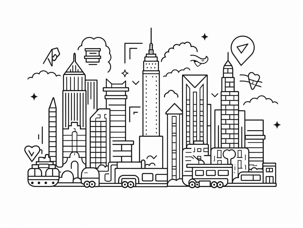 Desenho de Cidade Desenho Colorir Imprimir 06