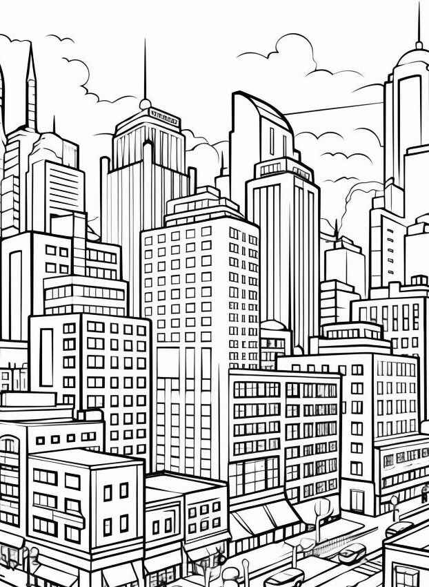 Desenho de Cidade Desenho Colorir Imprimir 10