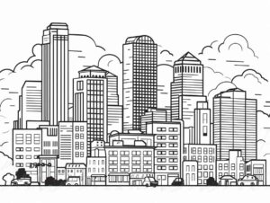 Desenho de Cidade Desenho Colorir Imprimir 11