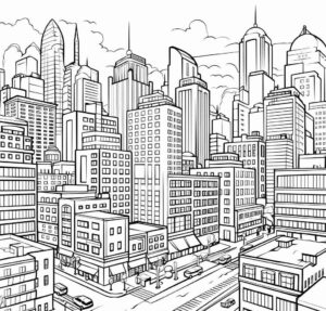 Desenho de Cidade Desenho Colorir Imprimir 12