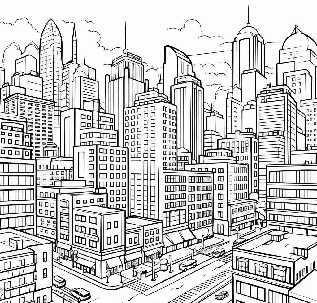 Desenho de Cidade Desenho Colorir Imprimir 12
