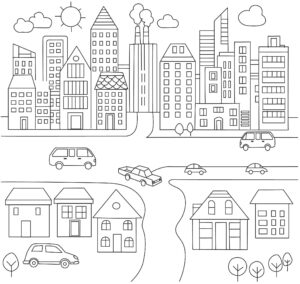 Desenho de Cidade Desenho Colorir Imprimir 16