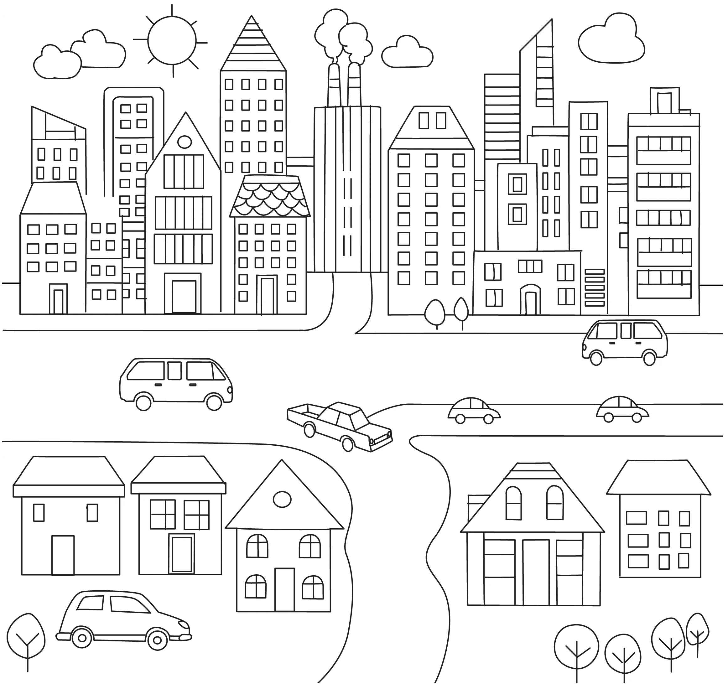 Desenho de Cidade Desenho Colorir Imprimir 16