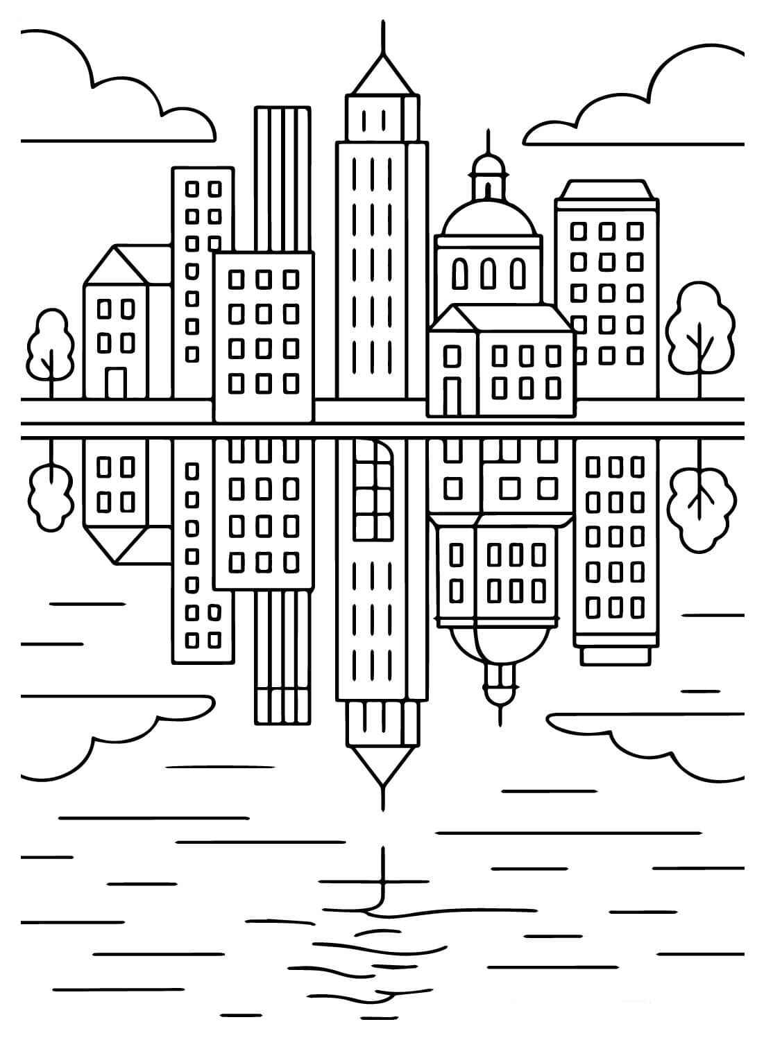 Desenho de Cidade Desenho Colorir Imprimir 18