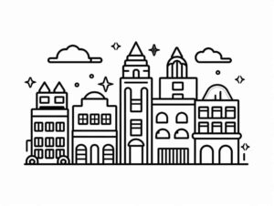 Desenho de Cidade Desenho Colorir Imprimir 19