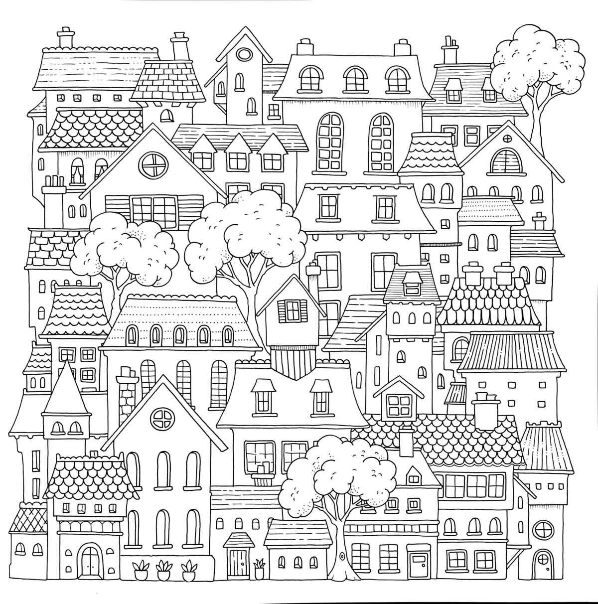 Desenho de Cidade Desenho Colorir Imprimir 22