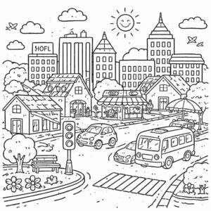 Desenho de Cidade Desenho Colorir Imprimir 23