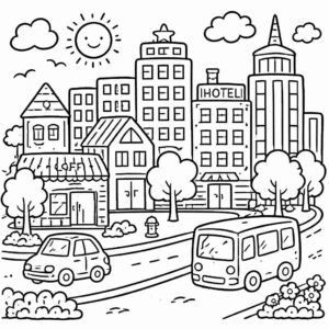 Desenho de Cidade Desenho Colorir Imprimir 24