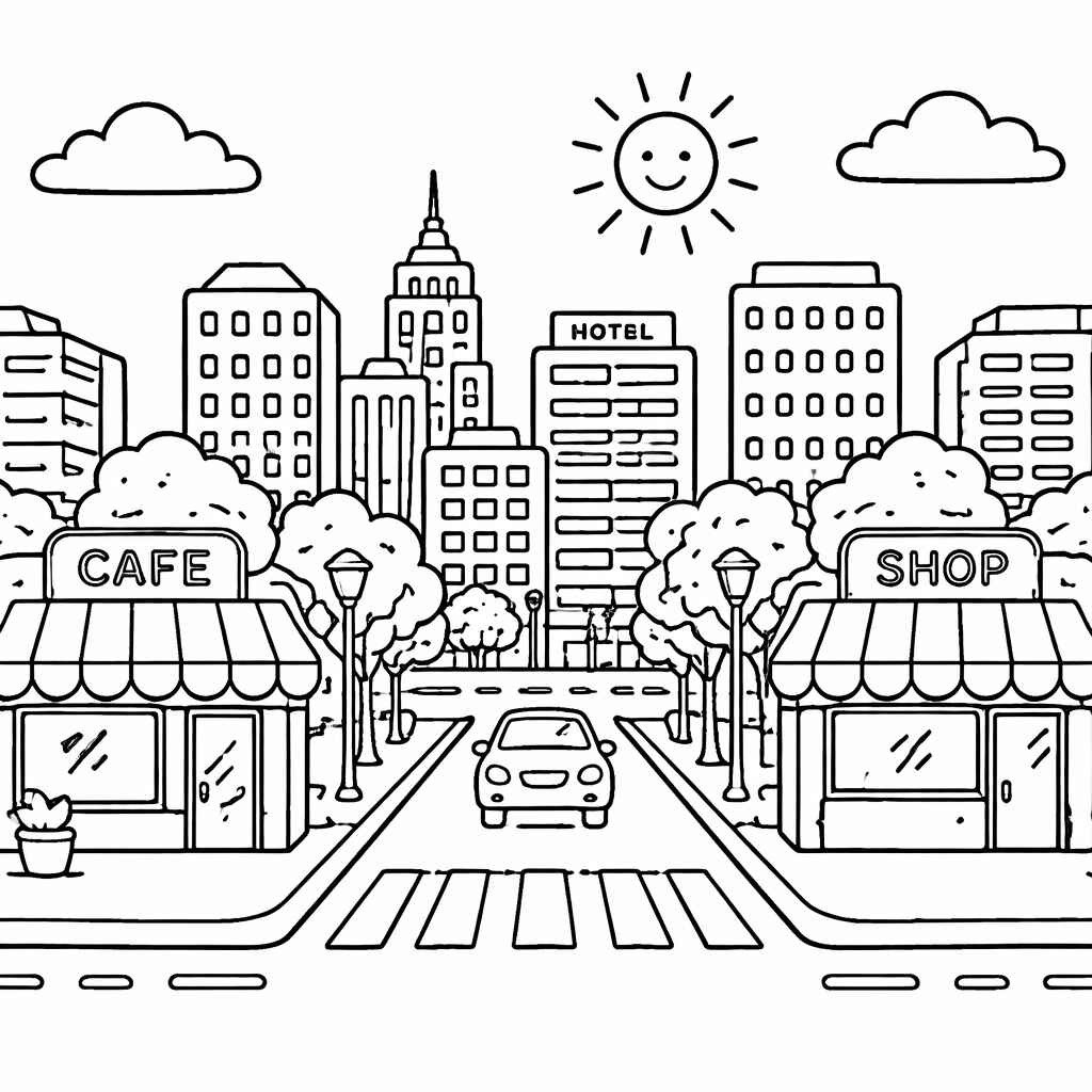 Desenho de Cidade Desenho Colorir Imprimir 25