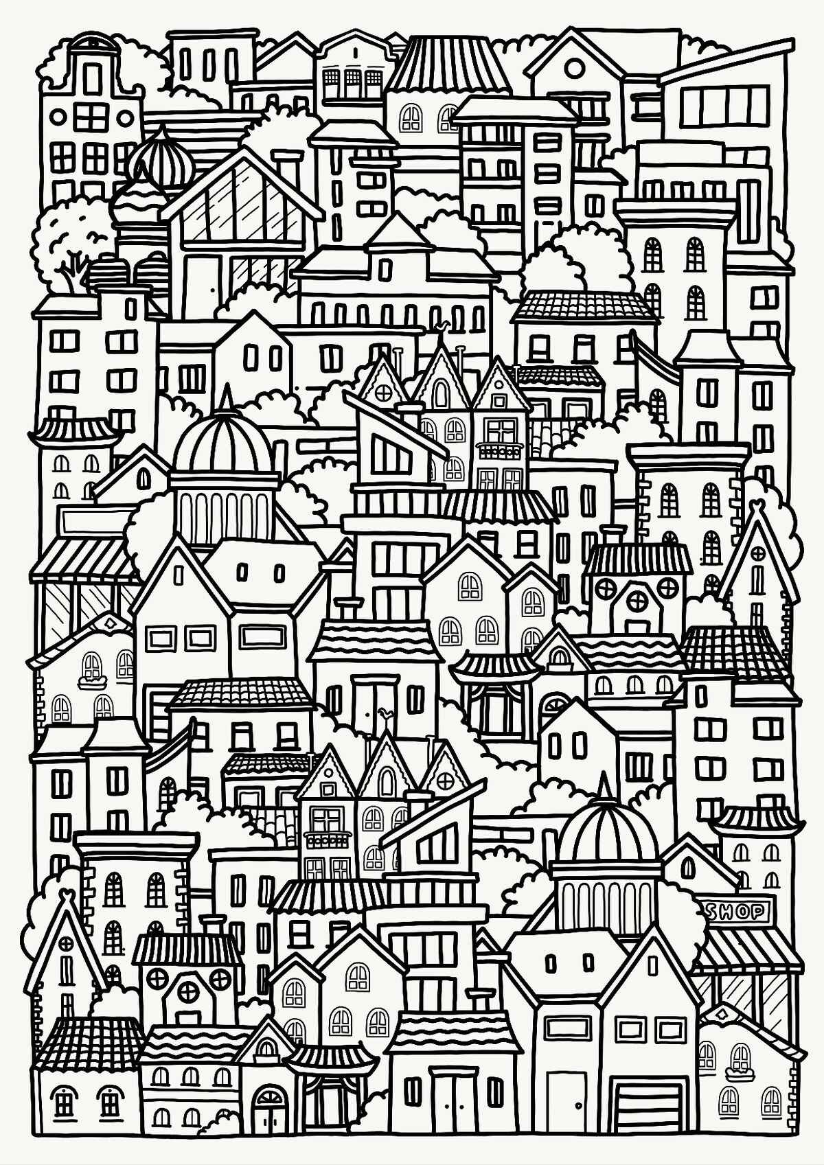 Desenho de Cidade Desenho Colorir Imprimir 31