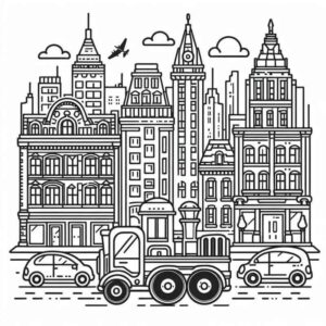 Desenho de Cidade Desenho Colorir Imprimir 33