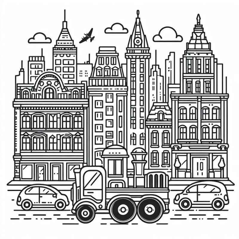 Desenho de Cidade Desenho Colorir Imprimir 33