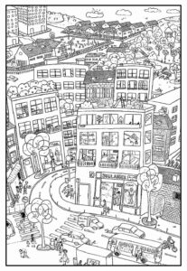 Desenho de Cidade Desenho Colorir Imprimir 36