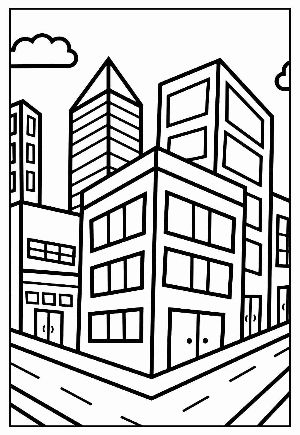 Desenho de Cidade Desenho Colorir Imprimir 37