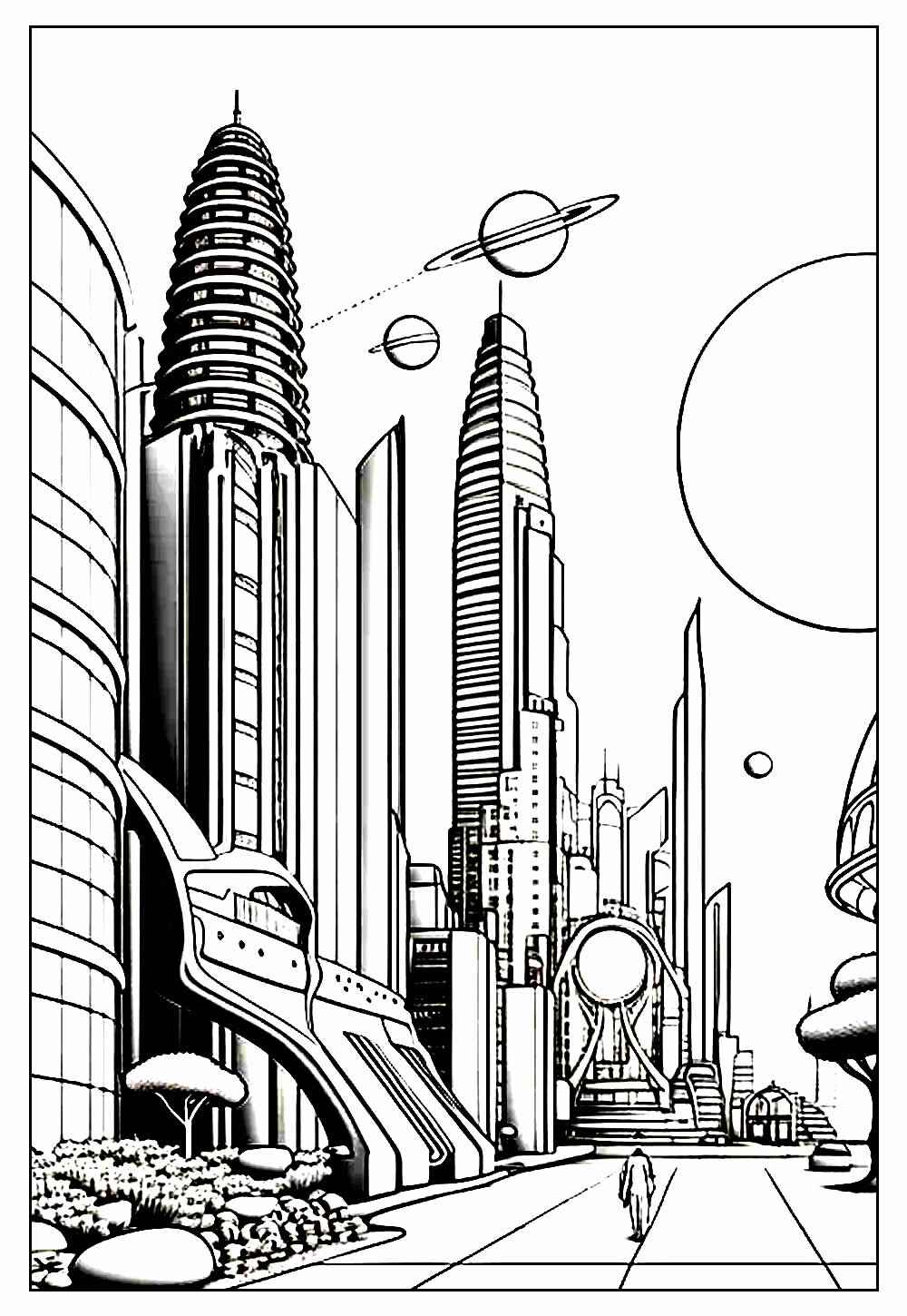 Desenho de Cidade Desenho Colorir Imprimir 38