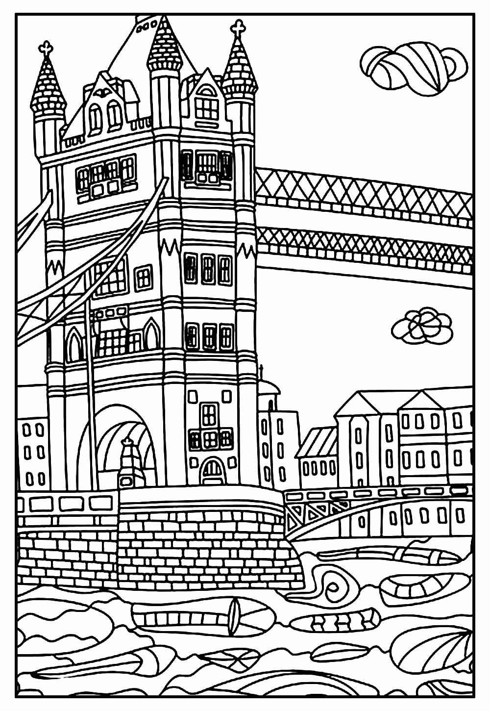 Desenho de Cidade Desenho Colorir Imprimir 44