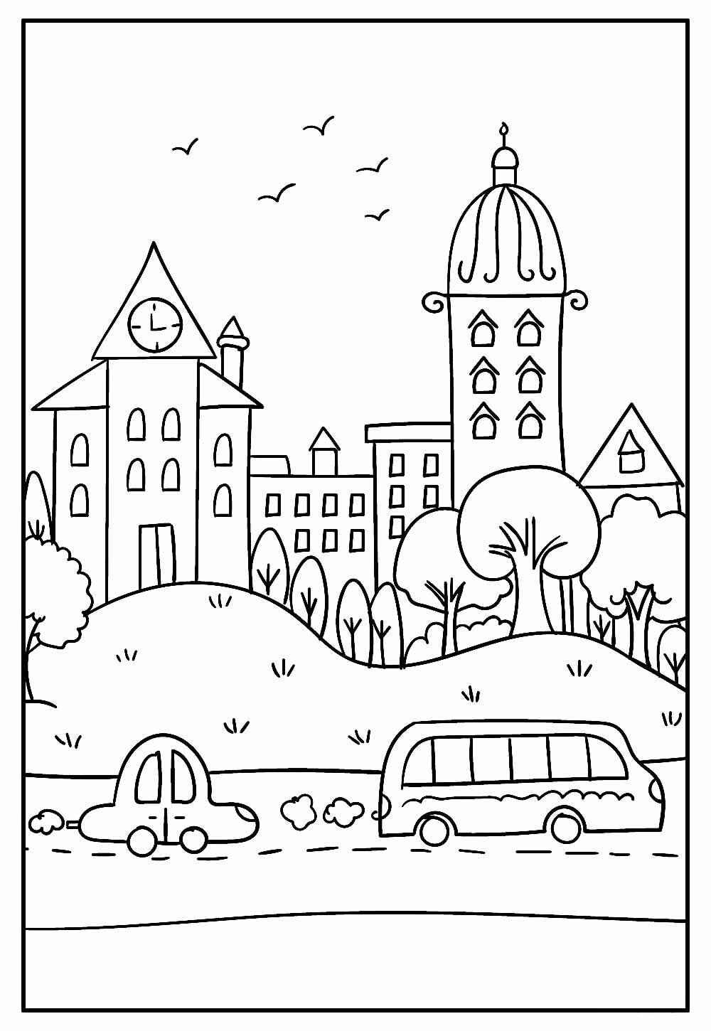 Desenho de Cidade Desenho Colorir Imprimir 45