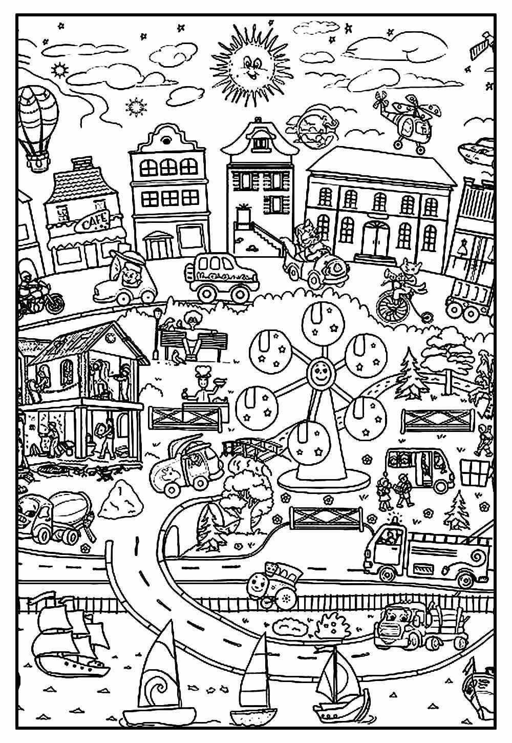 Desenho de Cidade Desenho Colorir Imprimir 47