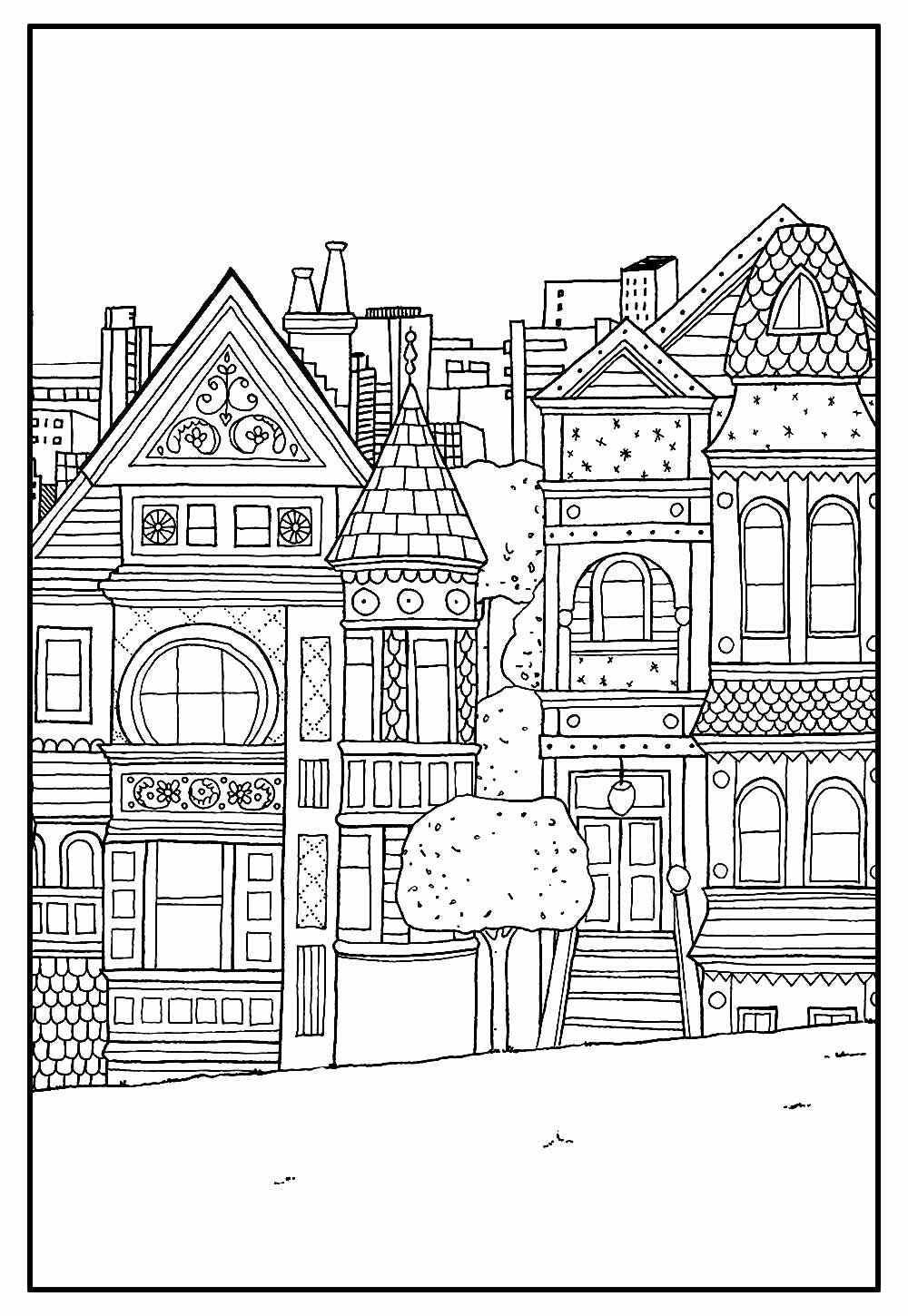 Desenho de Cidade Desenho Colorir Imprimir 49