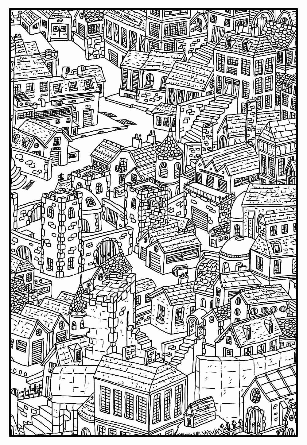 Desenho de Cidade Desenho Colorir Imprimir 50