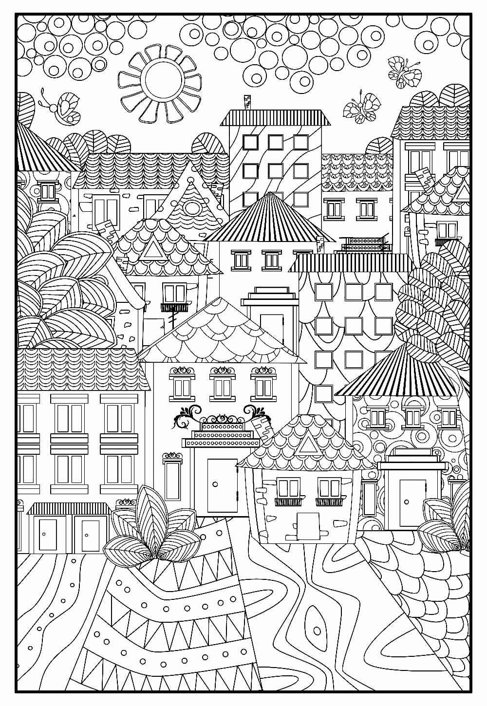 Desenho de Cidade Desenho Colorir Imprimir 51