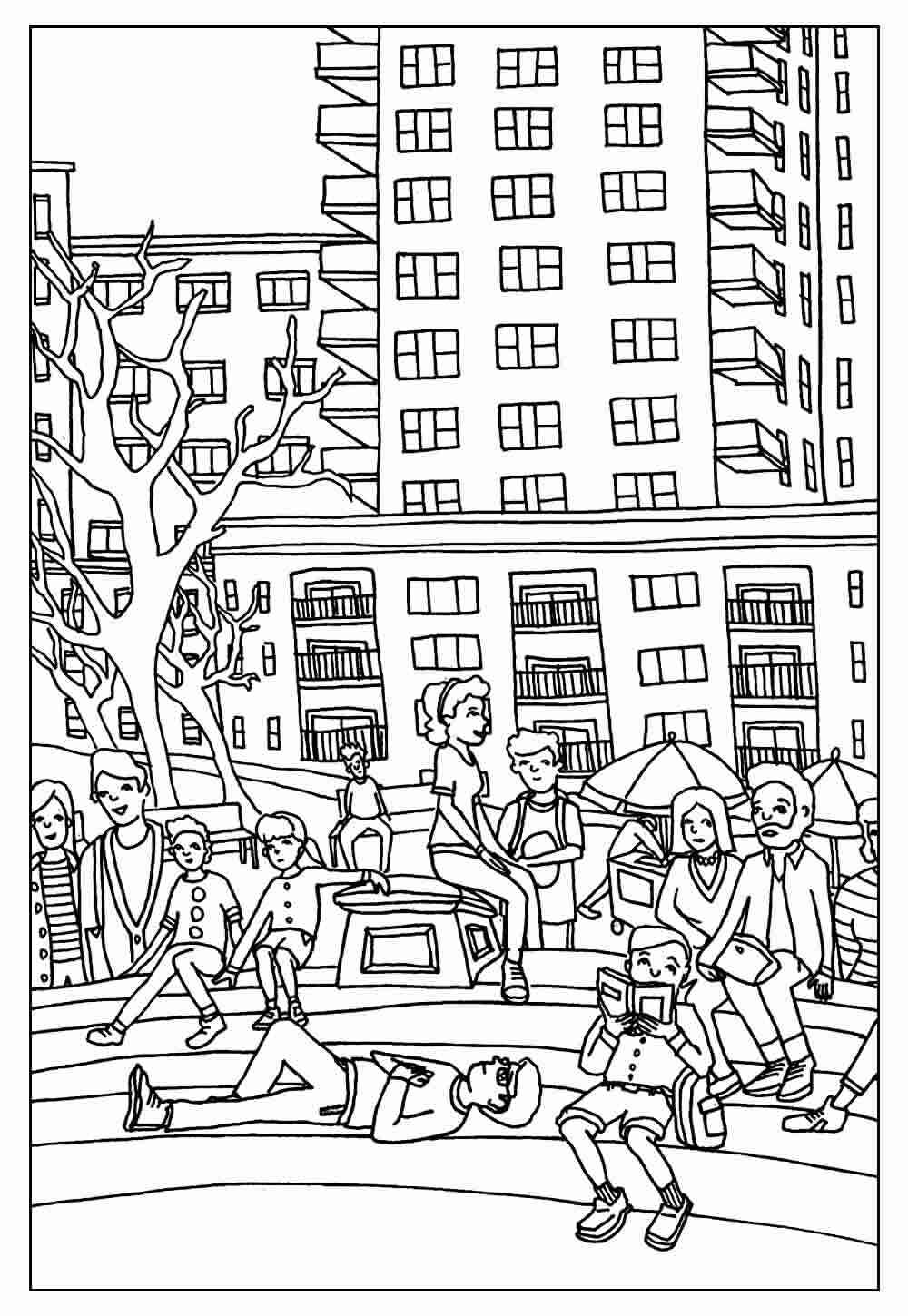 Desenho de Cidade Desenho Colorir Imprimir 55