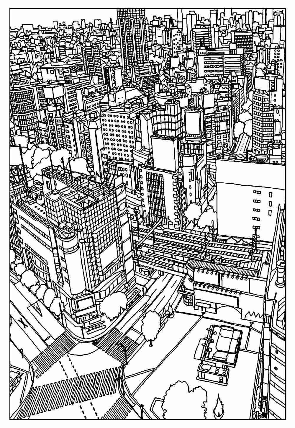 Desenho de Cidade Desenho Colorir Imprimir 56