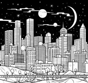 Desenho de Cidade Desenho Colorir Imprimir 58